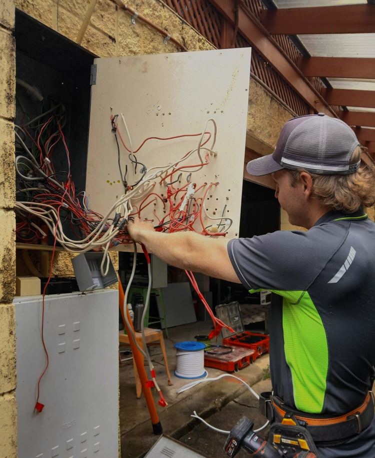 Egan Electrical electrician rewiring a switchboard