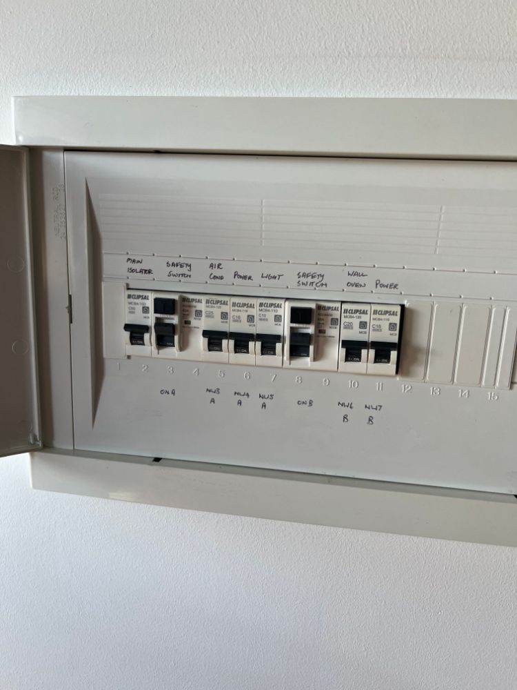 Switchboard with tripping safety switches in Doolandella