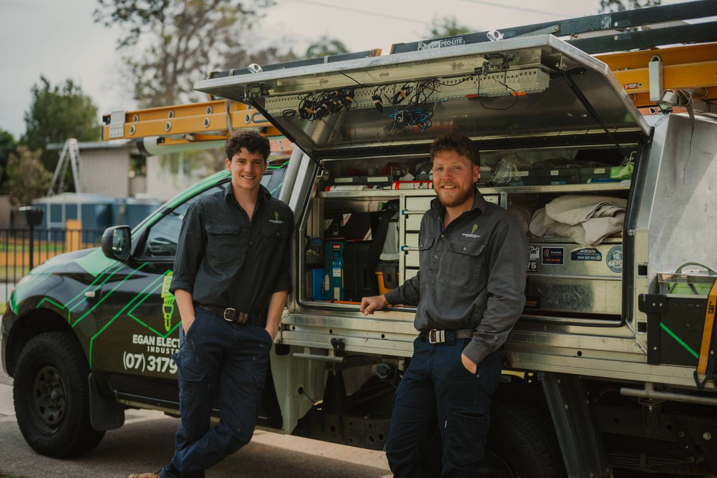 The Egan Electrical team with their branded ute